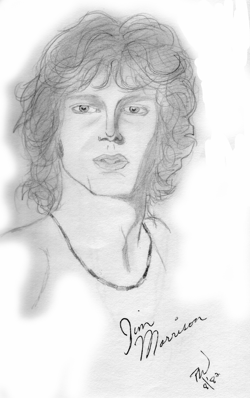 800x1274 M.e.l.t. Teenage Scribbles Jim Morrison - Jim Morrison Sketch