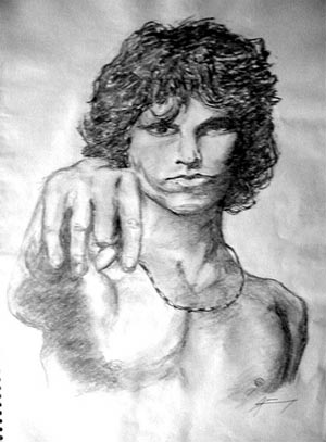 300x407 The Nine Goofiest Drawings Of Jim Morrison On The Web Cassava Films - Jim Morrison Sketch