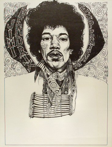 366x480 Jimi Hendrix Experience Poster From Dane County Coliseum, May 2 - Jimi Hendrix Sketch