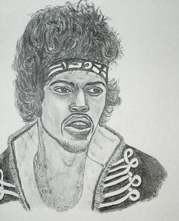 584x720 Jimi Hendrix Pencil Sketch 11x14 - Jimi Hendrix Sketch