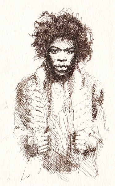 373x600 Jimi Hendrix Sketch Hamilton Tweedale - Jimi Hendrix Sketch