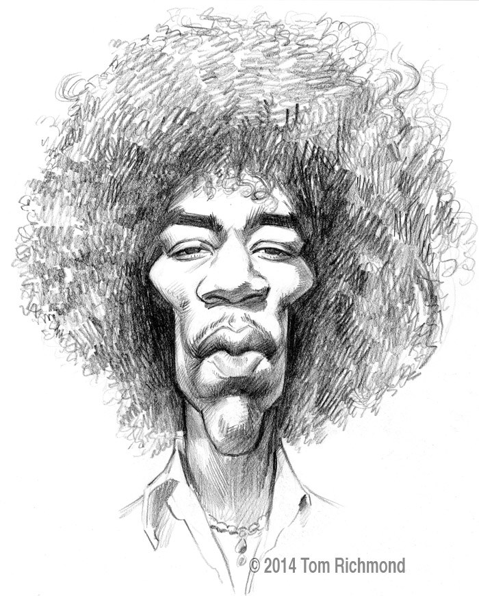 700x871 Richmond Illustration Inc. - Jimi Hendrix Sketch