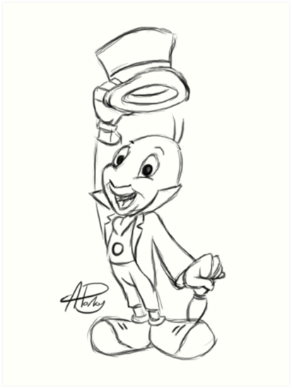 Jiminy Cricket Sketch at PaintingValley.com | Explore collection of ...