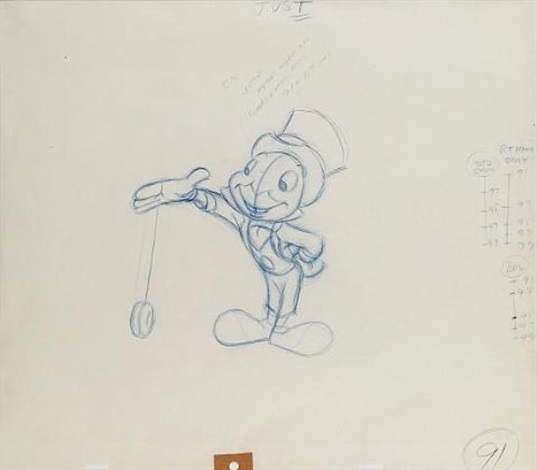 537x470 Jiminy Cricket By Ward Kimball On Artnet - Jiminy Cricket Sketch