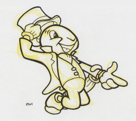 565x504 Jiminy Cricket Sketch By Vonholdt - Jiminy Cricket Sketch