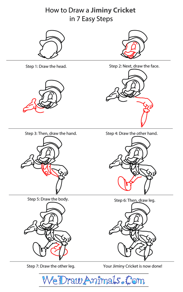 600x956 How To Draw Jiminy Cricket - Jiminy Cricket Sketch