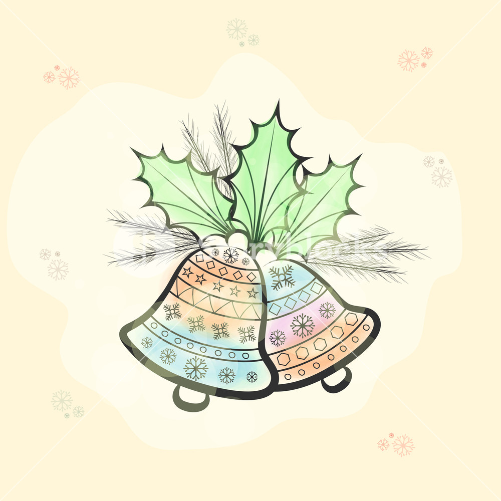 1000x1000 Colorful Floral Design Decorated Jingle Bells With Fir Tree - Jingle Bells Sketch