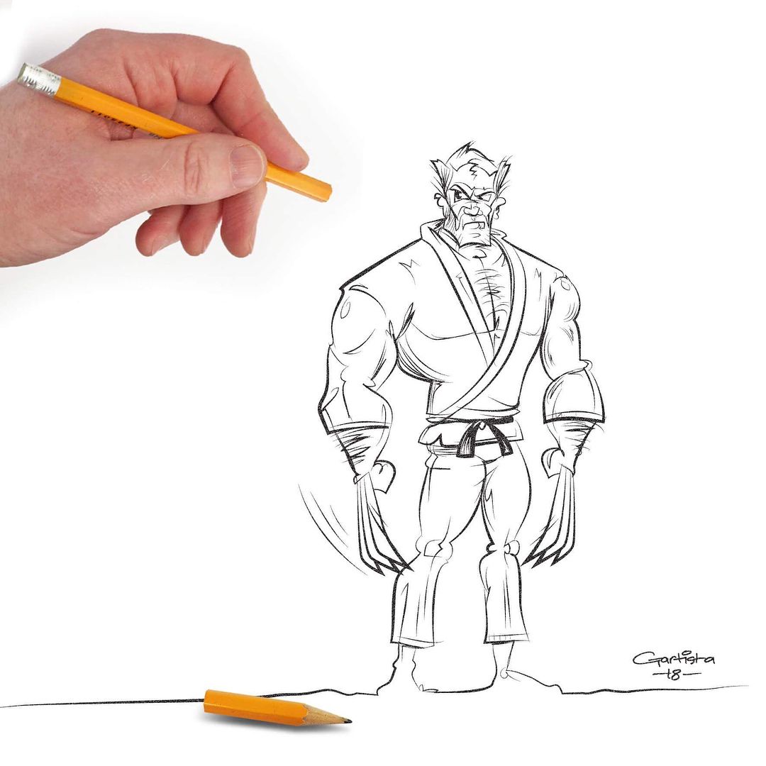 1080x1080 Think Again Bub! - Jiu Jitsu Sketch