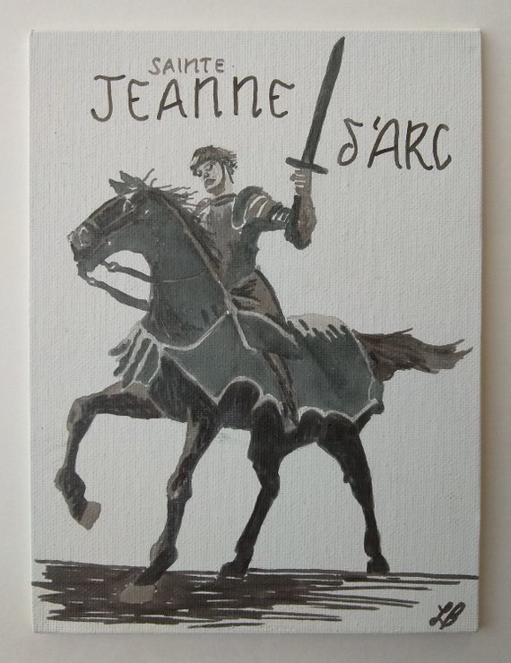 570x740 Joan Of Arc Ink Sketch Etsy - Joan Of Arc Sketch