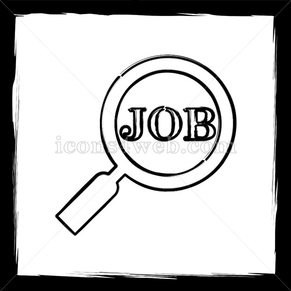 600x600 Search For Job Sketch Icon. - Job Sketch