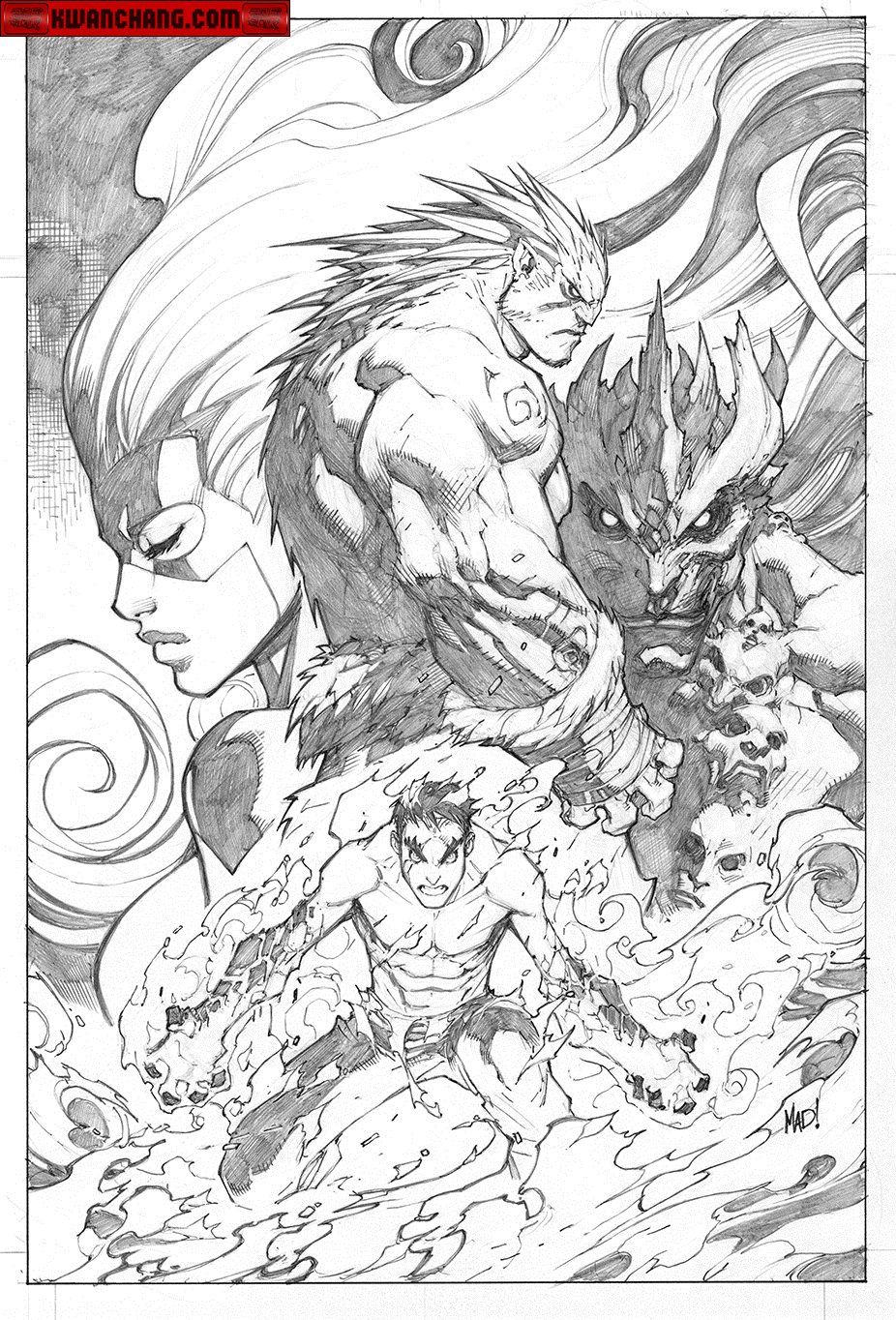 926x1364 Inhumans - Joe Madureira Sketch