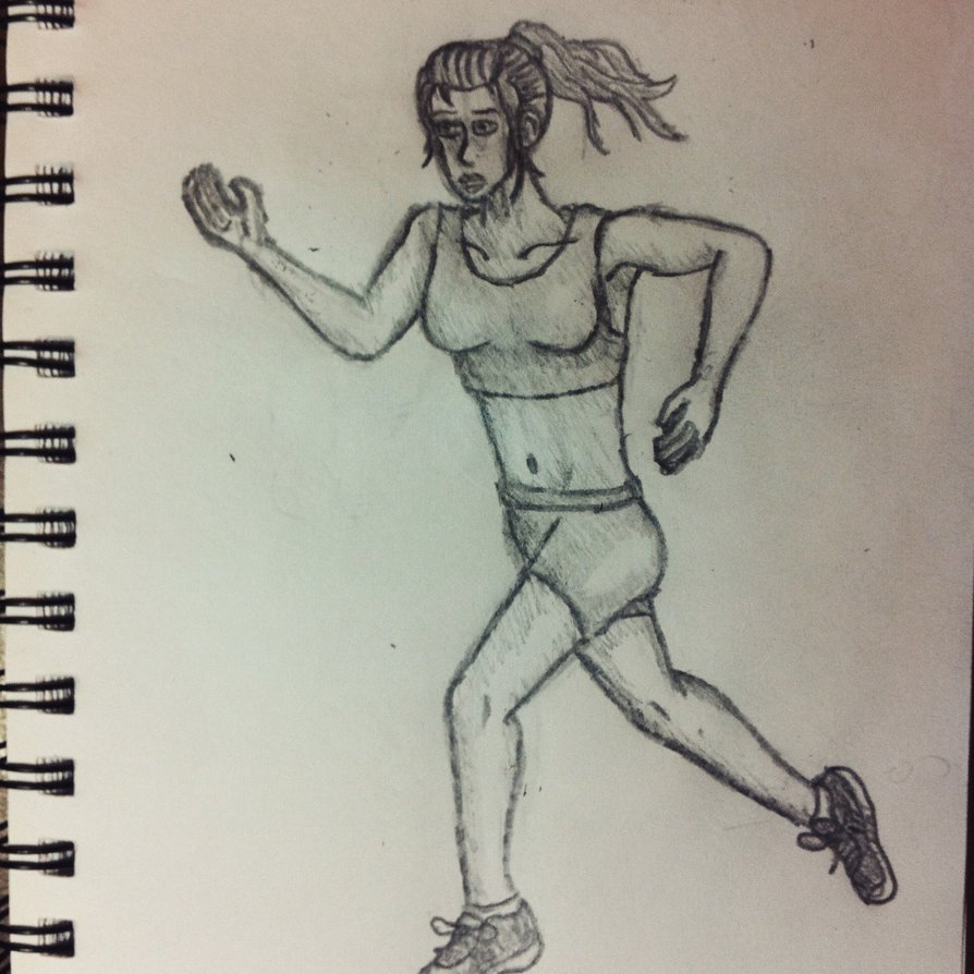 894x894 Jogging Girl By Zych0tic - Jogging Sketch