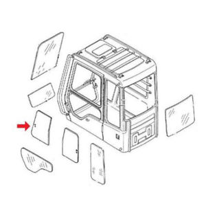 300x300 Fya00001500 Front Door Slider Glass Fits John Deere Jd Excavator - John Deere Sketch