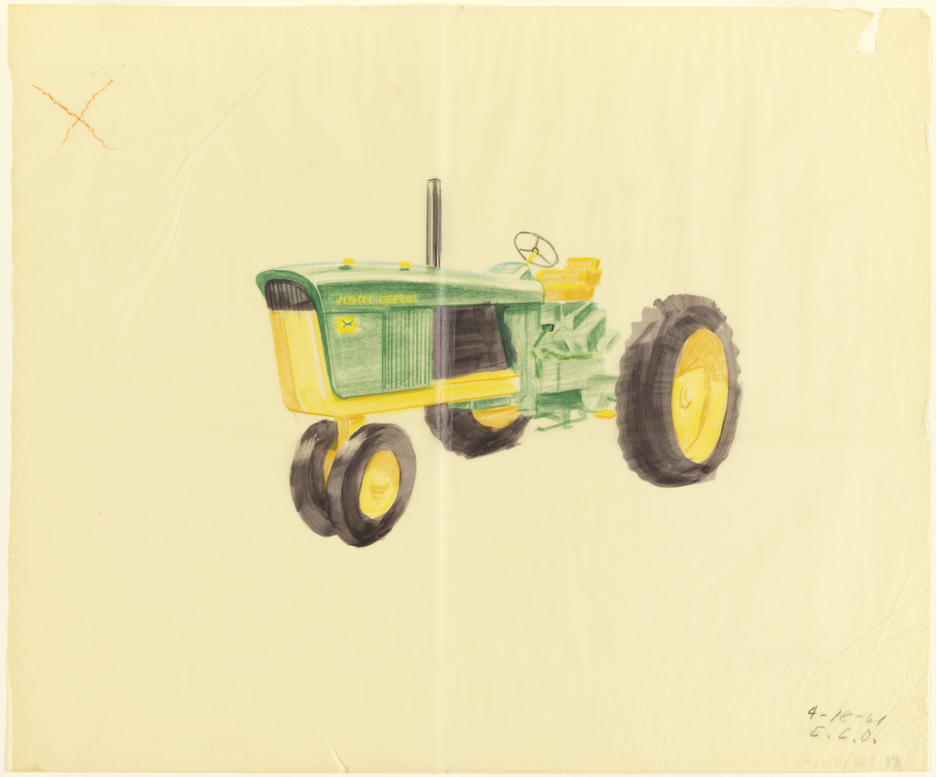 1024x850 Drawing, Sketch Of Tractor, For John Deere, April 18, 1961 - John Deere Sketch