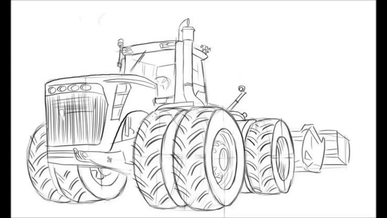 Drawing John Deere Tractor Outline - Used Tractor For Sale In 2020