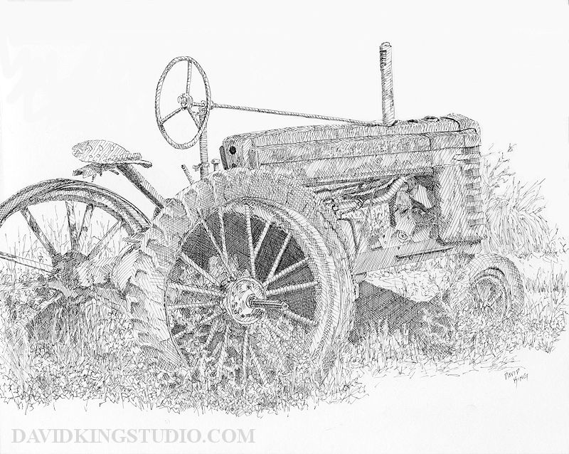 John Deere Tractor Sketch at PaintingValley.com | Explore collection of ...