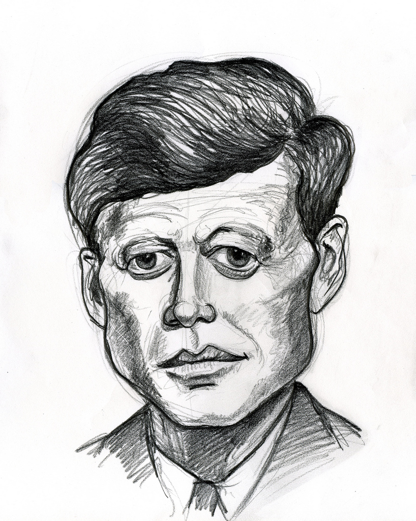 John F Kennedy Sketch at PaintingValley.com | Explore collection of ...