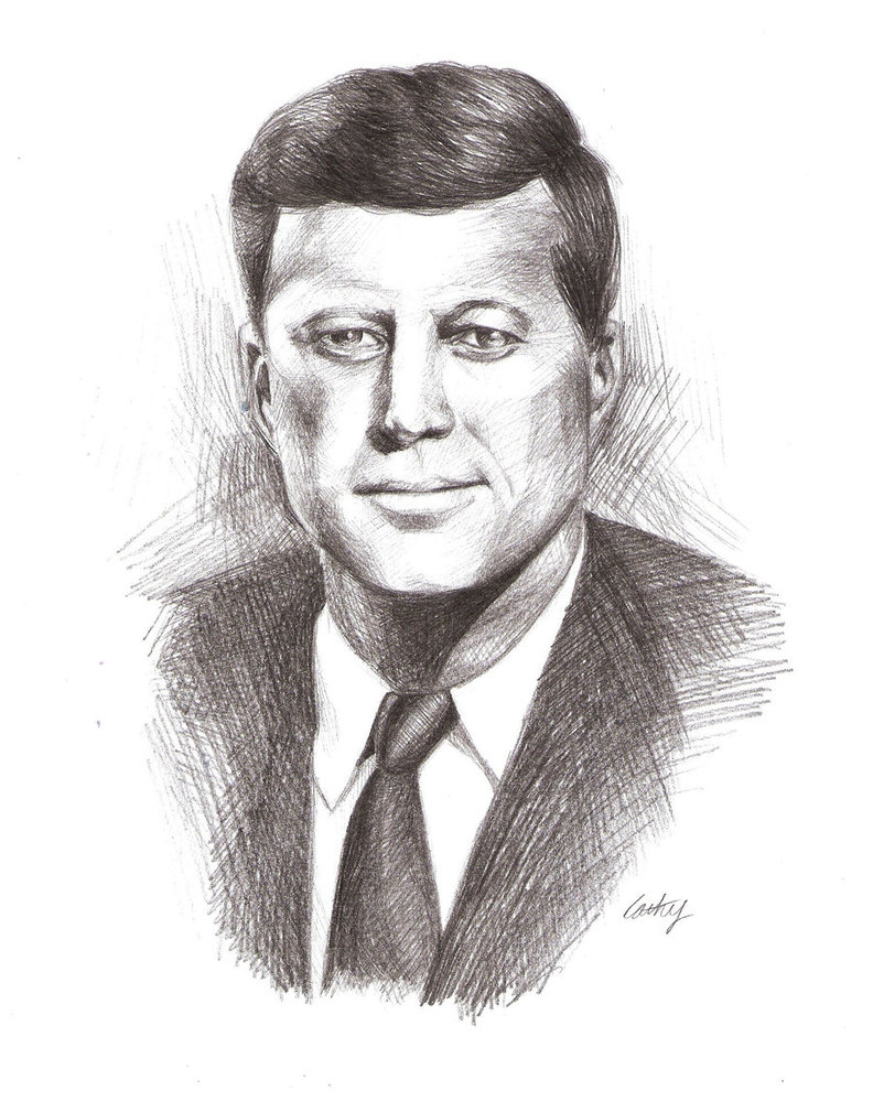 792x1009 John F. Kennedy By Cathyrox - John F Kennedy Sketch