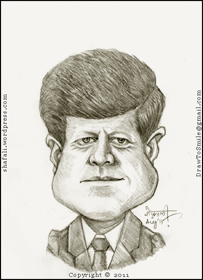 400x550 The Caricature, Cartoon, Sketch, Drawing, Portrait Of John F - John F Kennedy Sketch