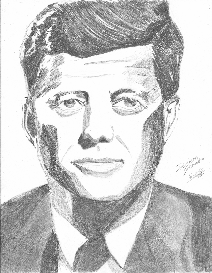 850x1096 John F Kennedy Drawing, Pencil, Sketch, Colorful, Realistic Art - John F Kennedy Sketch
