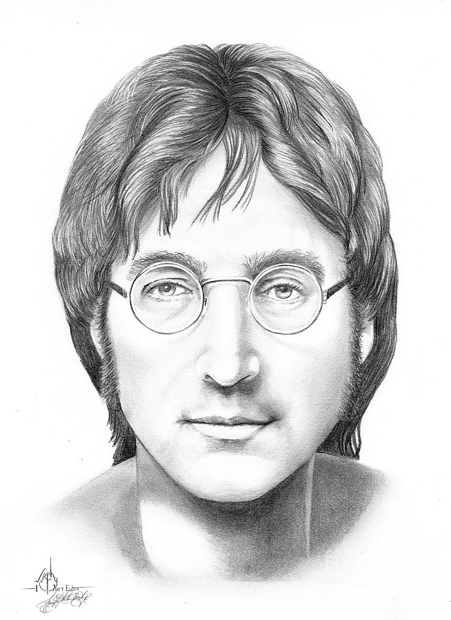 654x900 John Lennon Drawing By Murphy Elliott - John Lennon Sketch