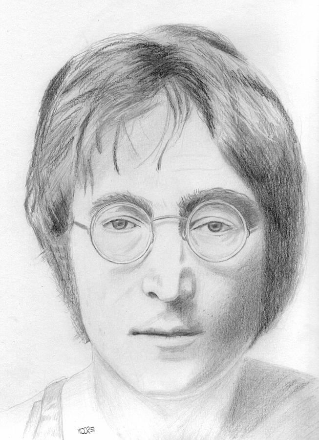 653x900 John Lennon Drawing By Pat Moore - John Lennon Sketch