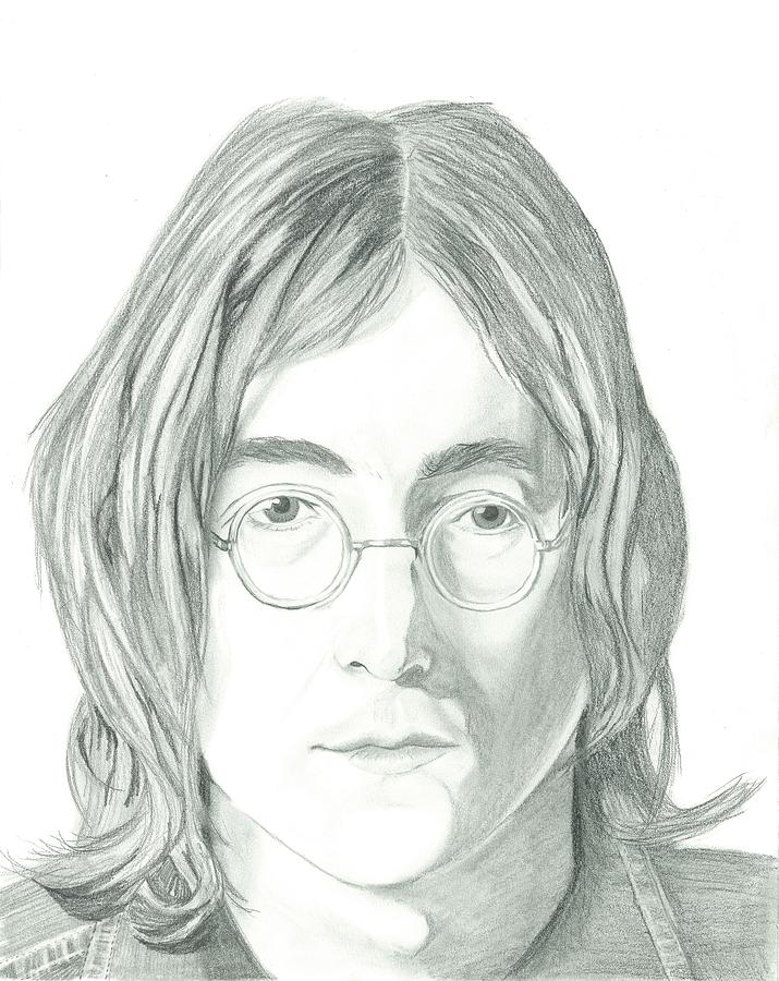 715x900 John Lennon Portrait Drawing By Seventh Son - John Lennon Sketch