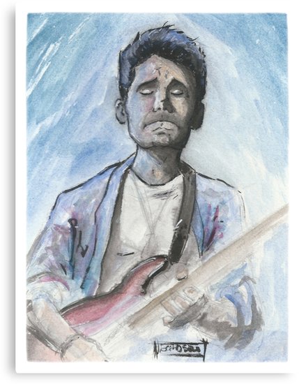 429x550 John Mayer In Watercolor. Canvas Prints By Echosoloart Redbubble - John Mayer Sketch