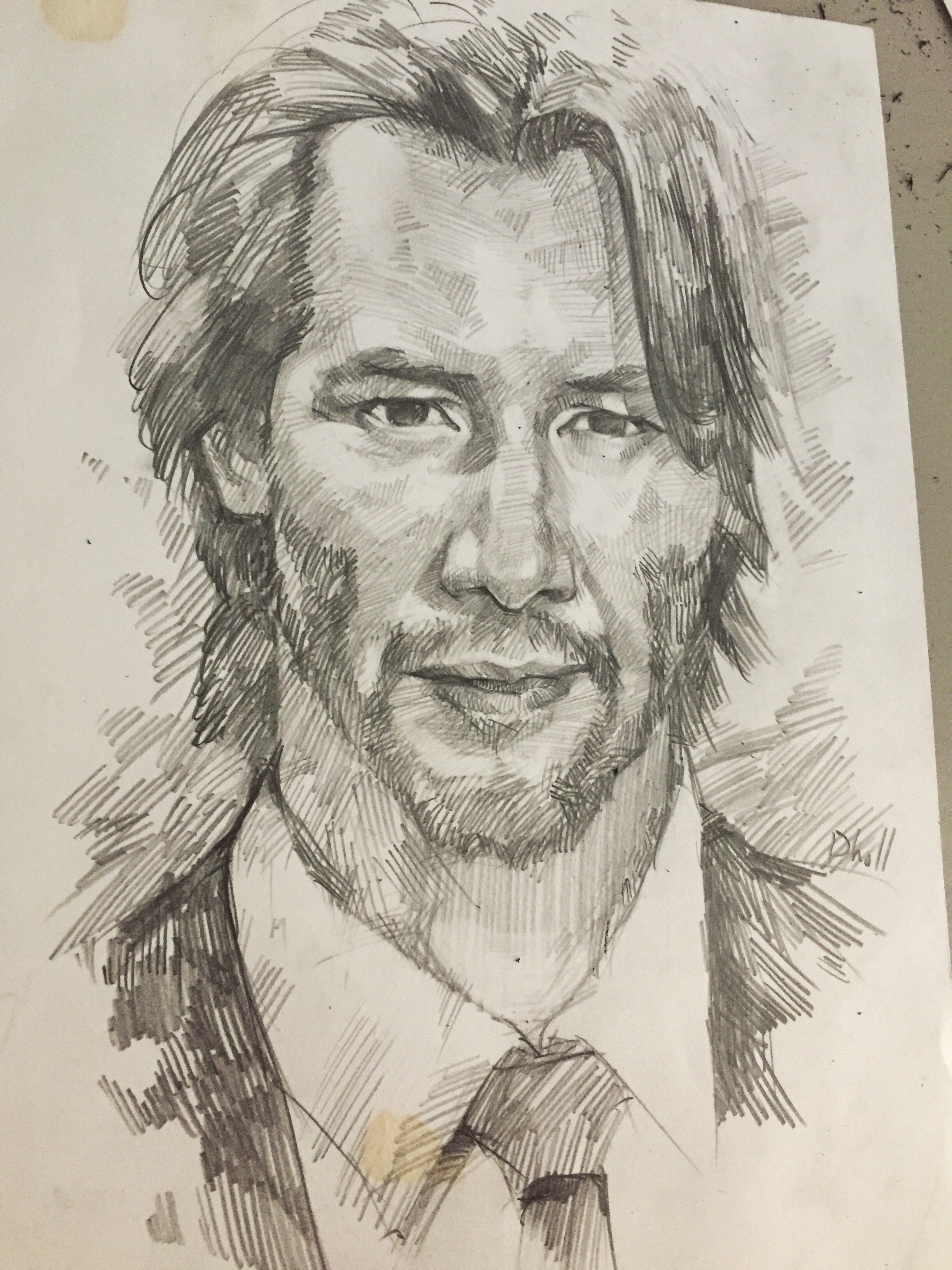 2448x3264 Johnwickjohnwickchapter2 Keanu Reeves(John) Drawing John Wick - John Sketch