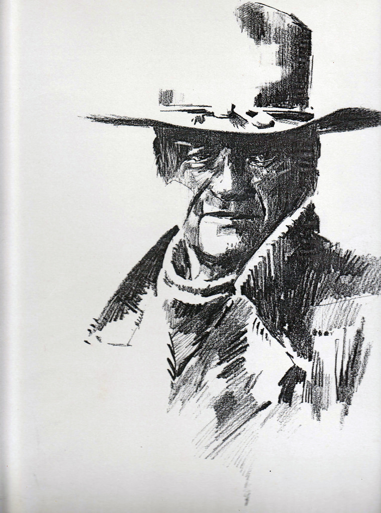 760x1024 John Wayne Sketch From An Old Photograph. Russell Ballantyne - John Wayne Sketch