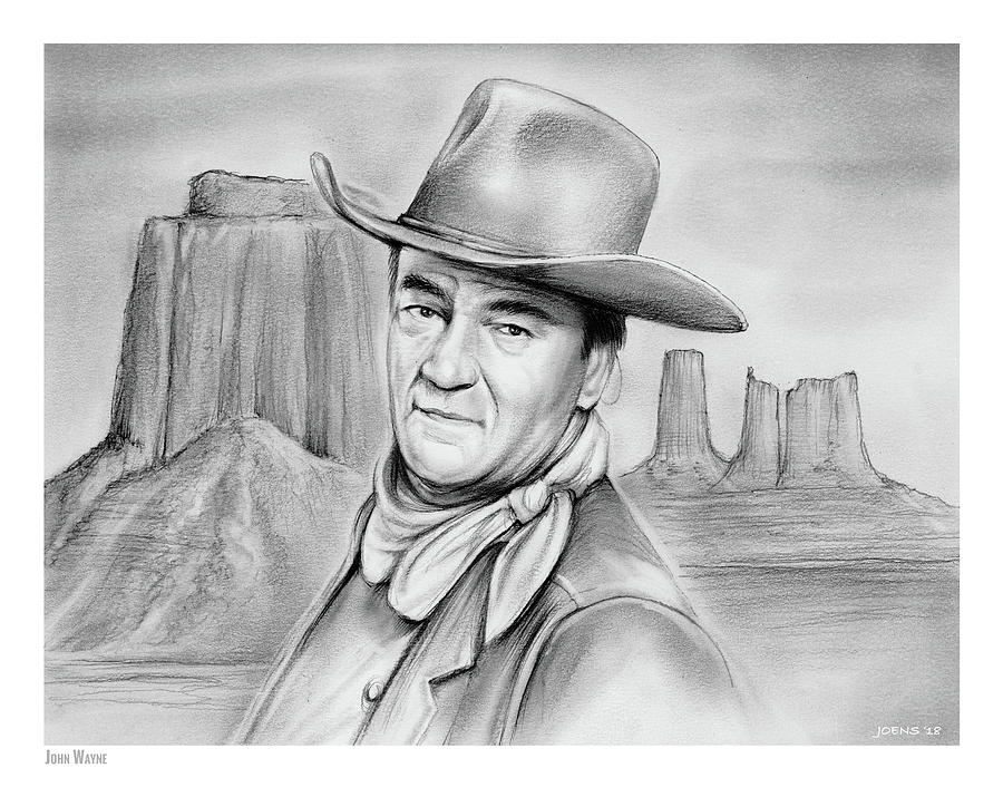 900x715 John Wayne 07oct18 Drawing By Greg Joens - John Wayne Sketch