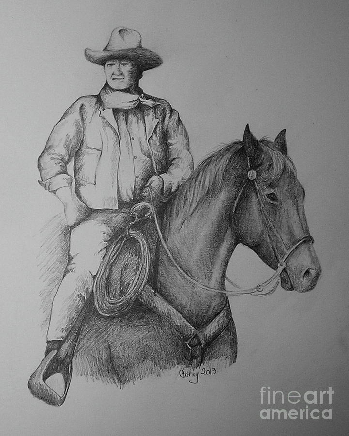 721x900 John Wayne Drawing By Catherine Howley - John Wayne Sketch