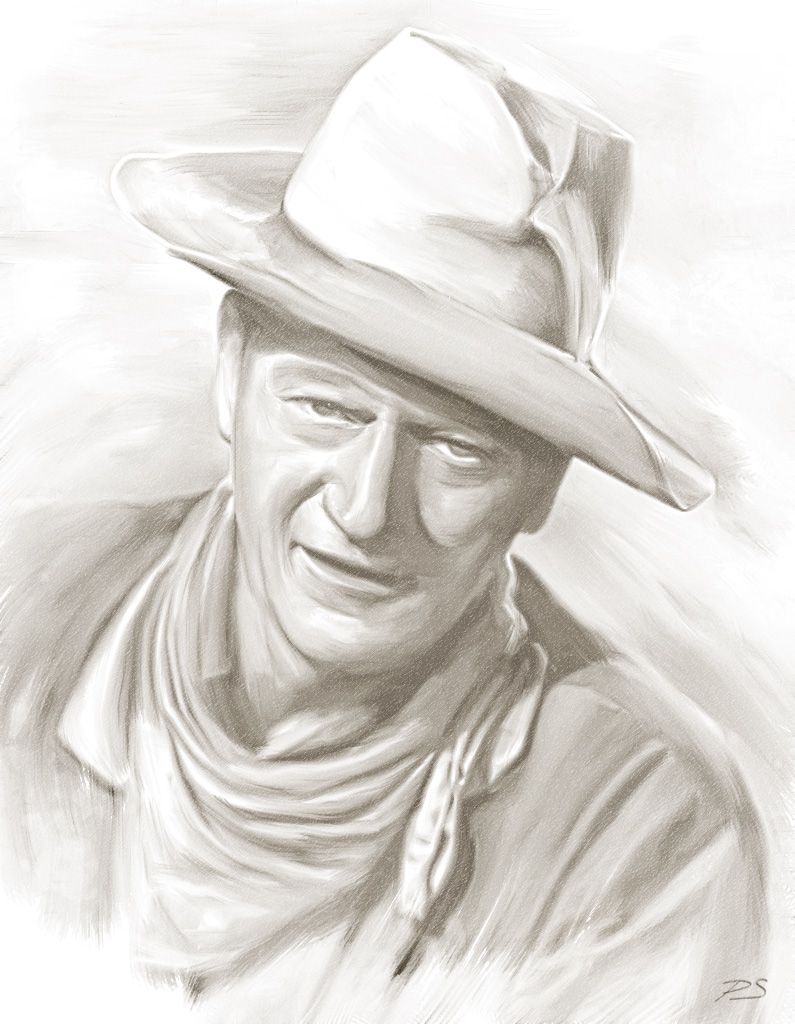 795x1024 John Wayne Sketch Image - John Wayne Sketch