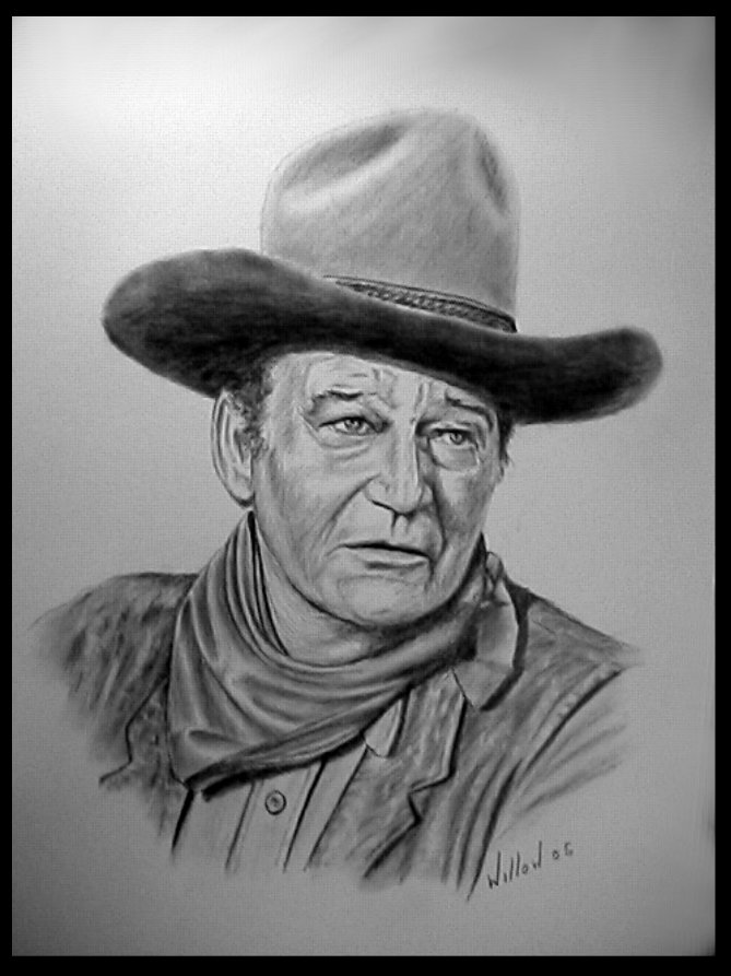669x893 John Wayne By Willow1 - John Wayne Sketch