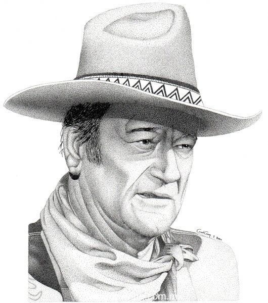 530x600 Pencil Drawings Of John Wayne - John Wayne Sketch