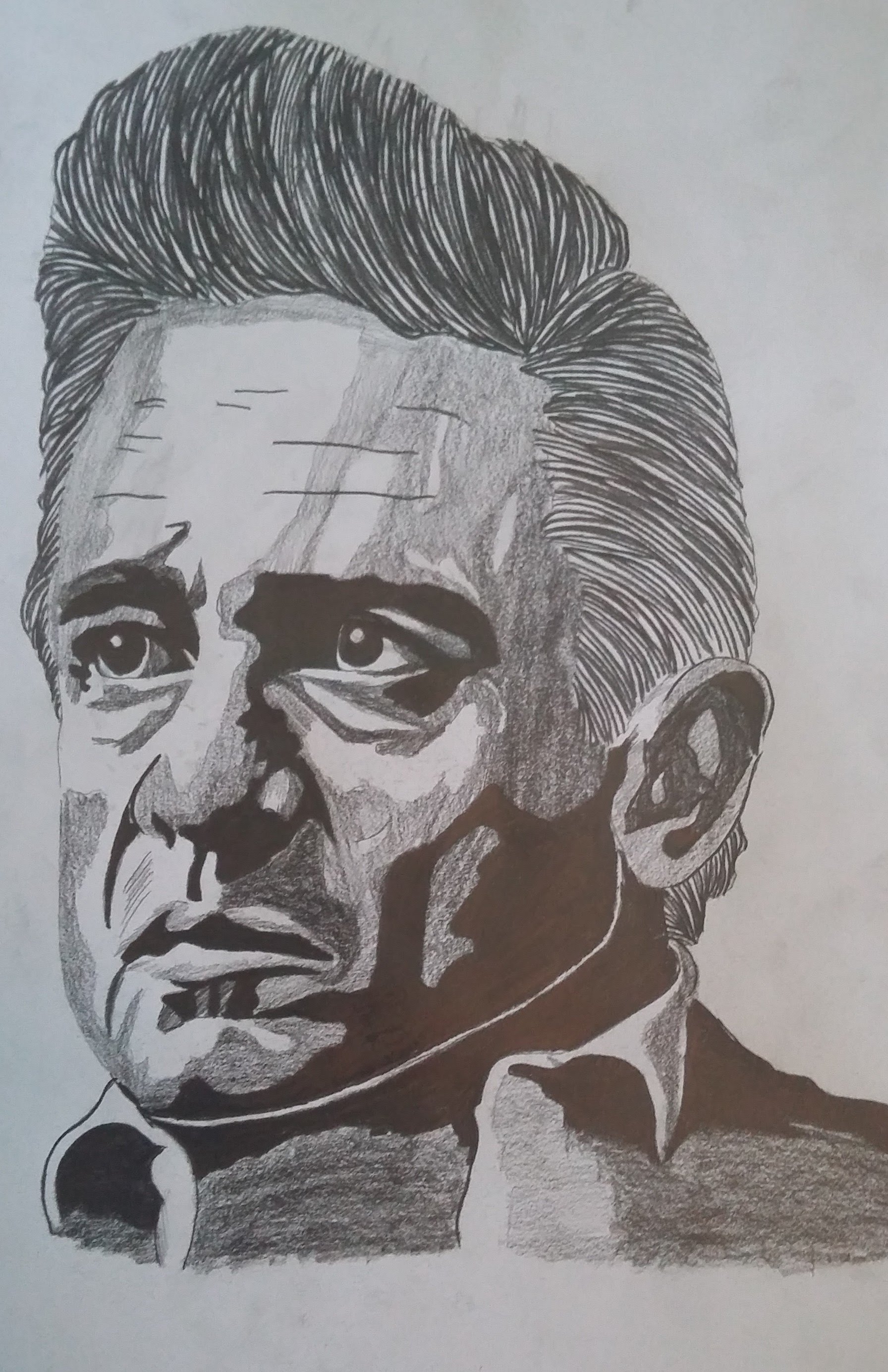 1792x2768 Pencil Drawingjohnny Cash - Johnny Cash Sketch