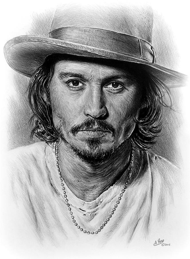663x900 Johnny Depp Drawing By Andrew Read - Johnny Depp Sketch