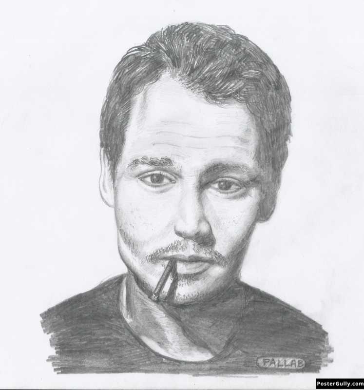 747x800 Buy Paintings, Pictures, Wall Art Online Johnny Depp Sketch - Johnny Depp Sketch