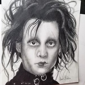 300x299 Edward Scissorhands Pencil Sketch, Johnny Depp Ebay - Johnny Depp Sketch