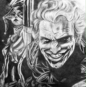 296x300 Harley Quinn Drawings Fine Art America - Joker And Harley Quinn Sketches