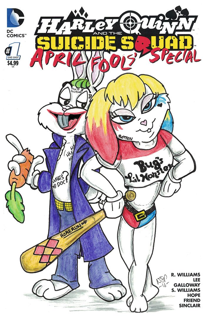 700x1076 Lola Bunny And Bugs Bunny As Harley Quinn And Joker Sketch Cover - Joker And Harley Quinn Sketches