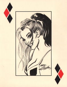 232x300 Signed Neal Adams Original Dc Comics Batman Joker Art Sketch - Joker And Harley Quinn Sketches