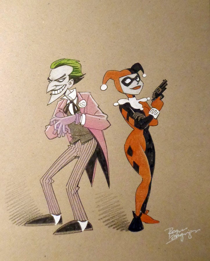 723x901 The Hotel Fred Lscc Sketch Joker Amp Harley Quinn - Joker And Harley Quinn Sketches