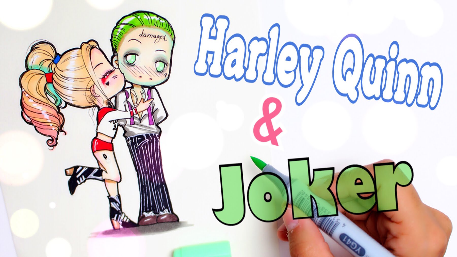 1800x1012 To Draw Harley Quinn Amp Joker Chibi - Joker And Harley Quinn Sketches