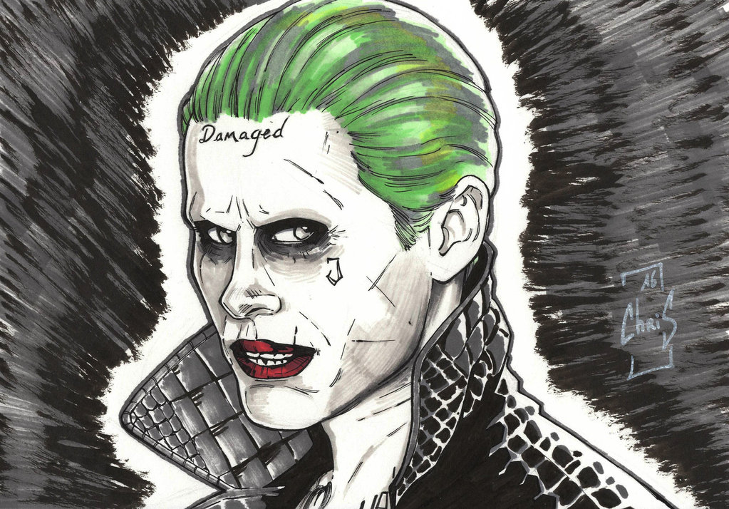 1023x714 Joker Cartoon Drawings Suicide Squad - Joker Cartoon Sketch