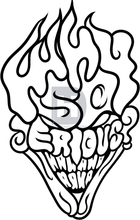 459x720 How To Draw The Joker Tattoo, Step By Step, Drawing Guide, By - Joker Face Sketch