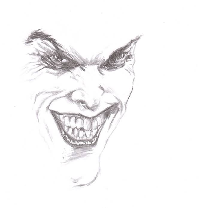 Joker Face Sketch at PaintingValley.com | Explore collection of Joker ...