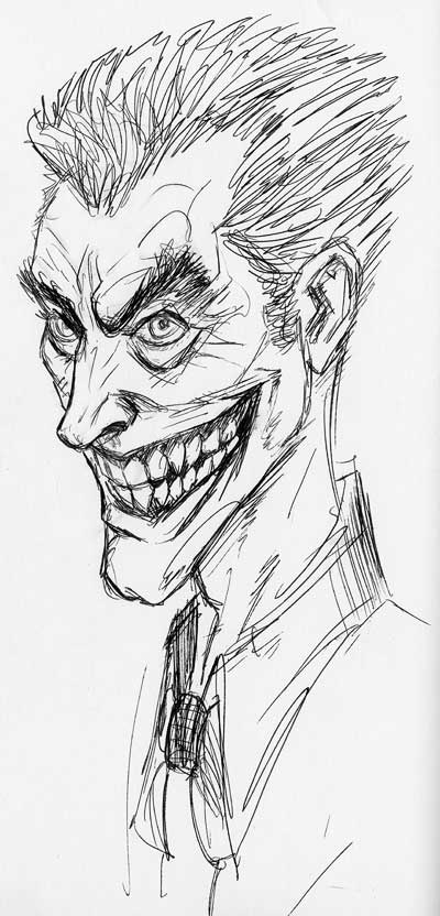 400x832 Sketch Time The Joker Pete Venters Blog - Joker Face Sketch