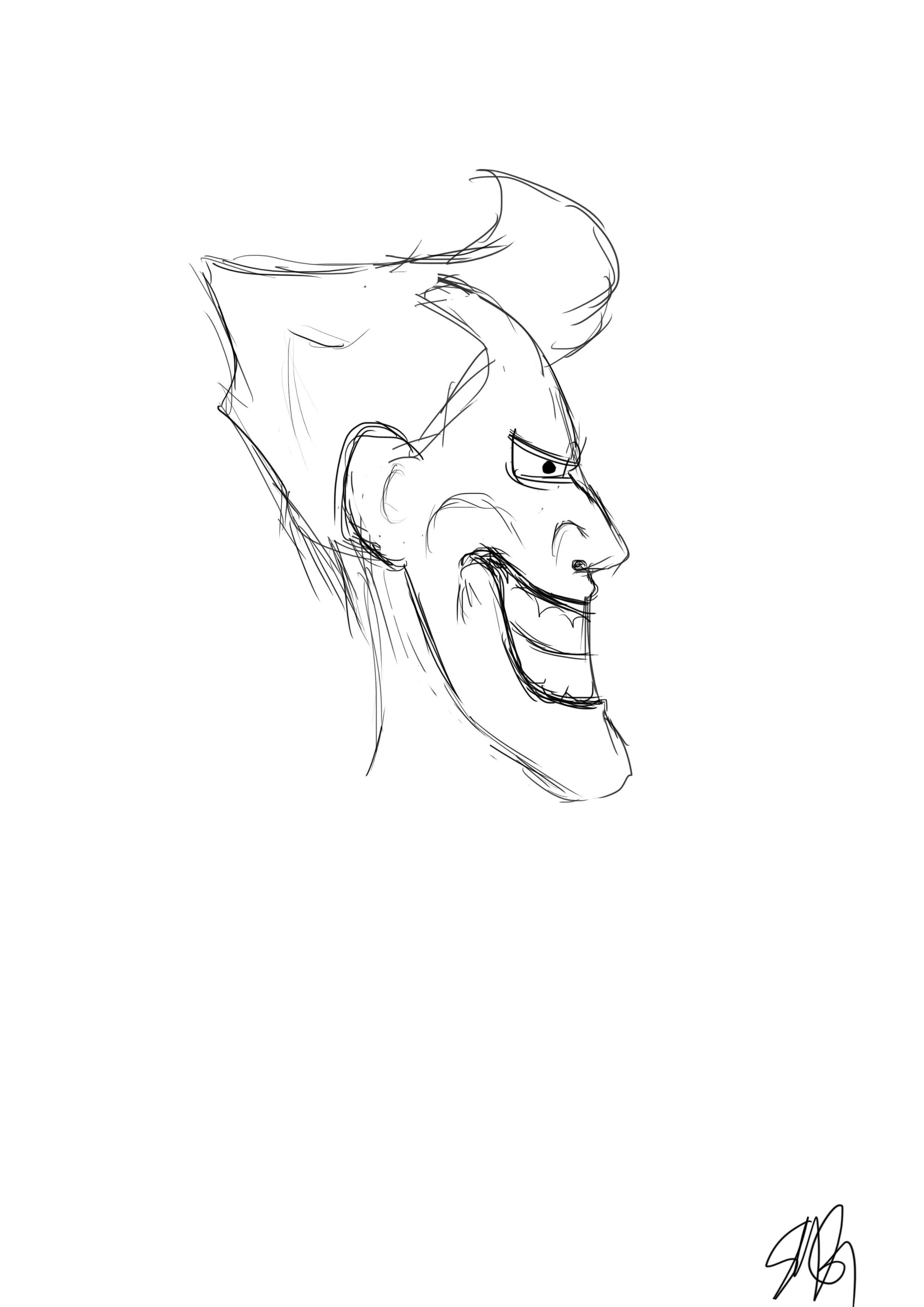 2480x3508 Joker Face Sketch By Griffinquinn On Newgrounds - Joker Face Sketch