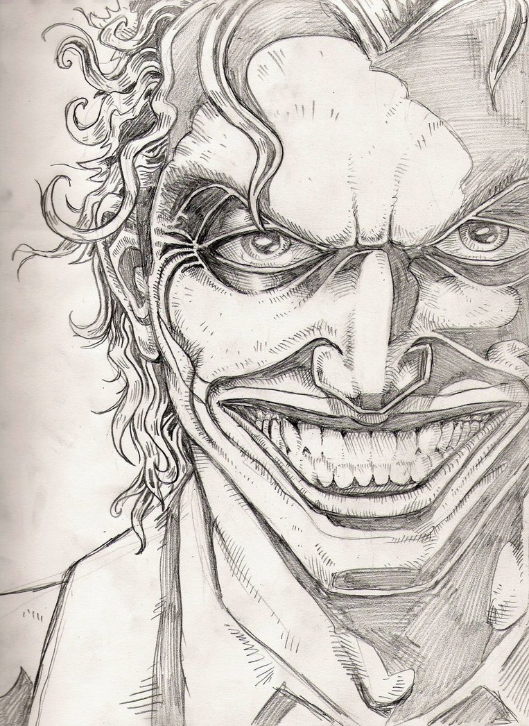 763x1046 Joker Face Sketch By Davechisholm - Joker Face Sketch